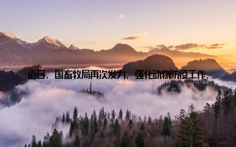 近日, 国畜牧局再次发力, 强化动物防疫工作, 确保行业健康发展, 这不仅是对我们生活质量的保障, 更是对未来的责任与承诺
