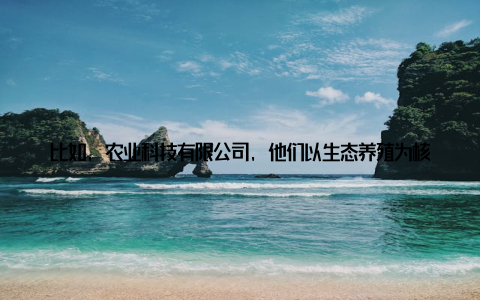 比如, 农业科技有限公司, 他们以生态养殖为核心, 打造了一套完整的绿色产业链, 为我国畜牧业的可持续发展做出了积极