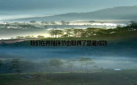 我们在养殖环节也取得了显著成效