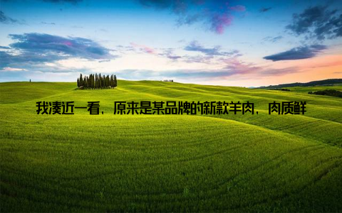 我凑近一看, 原来是某品牌的新款羊肉, 肉质鲜美, 营养丰富, 而且还有独特的养殖技术, 让我对这款羊肉产生了浓厚的兴趣接着, 我又来到了一个展示畜牧机械的展位